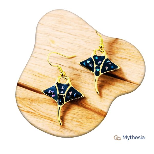 Boucles d'Oreilles Raie Manta – Élégance Océanique